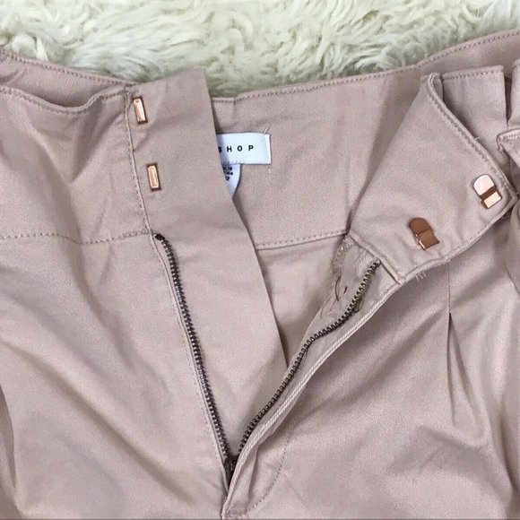 NWT Topshop Utility Stretch Twill Tie Belt Shorts - Picture 5 of 12